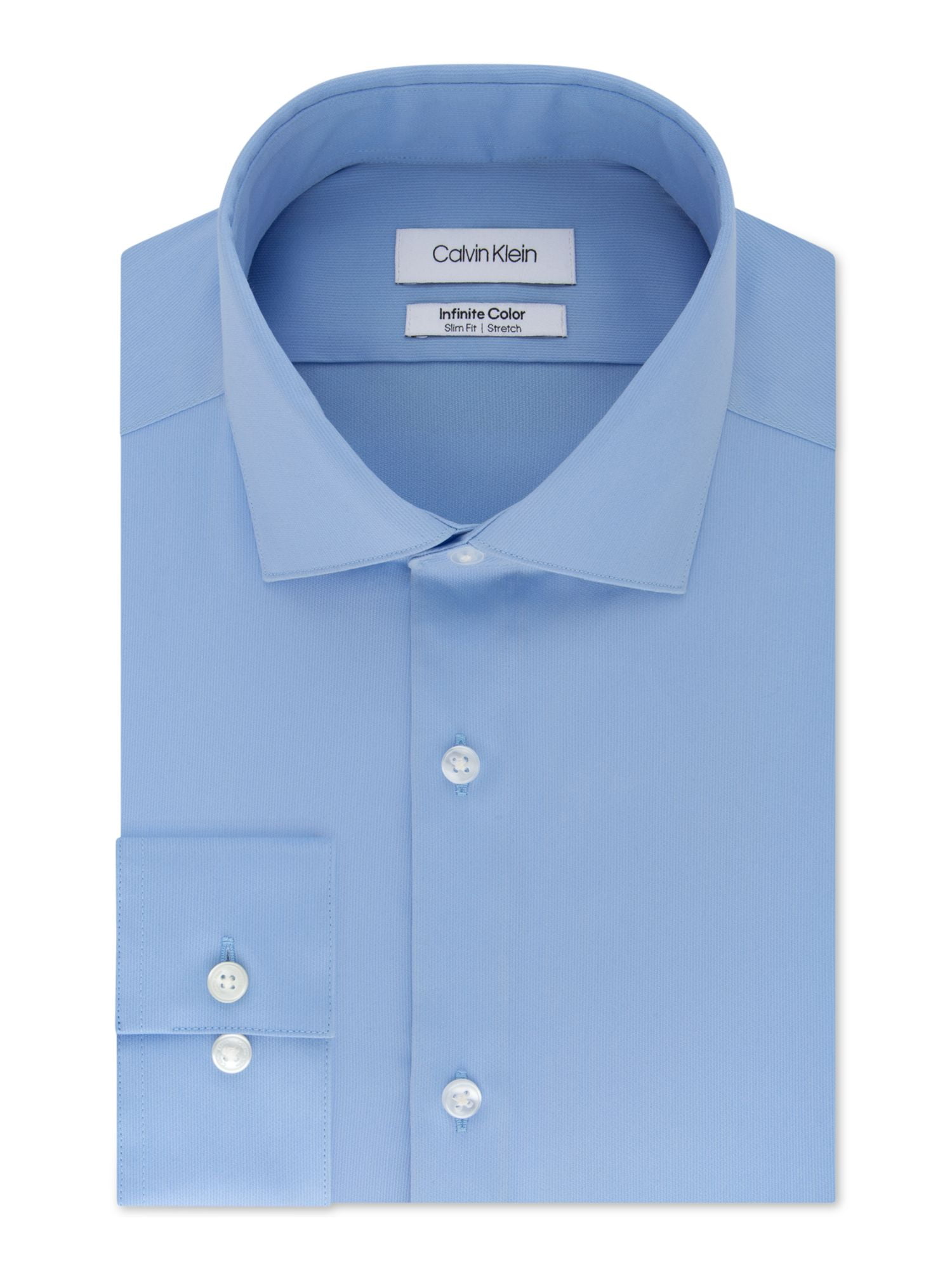 CALVIN KLEIN Mens Light Blue Collared Slim Fit Dress Shirt XL 17- 36/37 -  