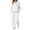 White, variant on JIAYUE Women 2 Piece Set Solid Color Long Sleeve Hoodies With Jogger Pants Outfit for Party Wear
