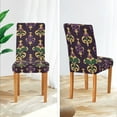 thumbnail image 3 of Yayeee 2 Pack Dining Chair Covers Stretch Parson Chairs Slipcovers Seat Protector, Gold and Purple Floral Pattern, 3 of 6