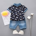 thumbnail image 2 of Bullpiano Toddler Boys Casual Outfits Set Short Sleeve Dinosaur T-Shirts Tops Blouse+Shorts 3M-4T, 2 of 6