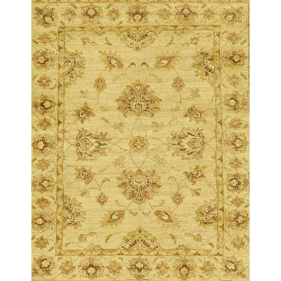 Ahgly Company Machine Washable Indoor Rectangle Abstract Orange Area Rugs, 3' x 5'