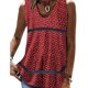 thumbnail image 3 of Top sin mangas con cuello en V para mujer, camiseta holgada con estampado de retazos, camiseta sin mangas informal suave a la moda para fiesta diaria y vacaciones, 3 of 5