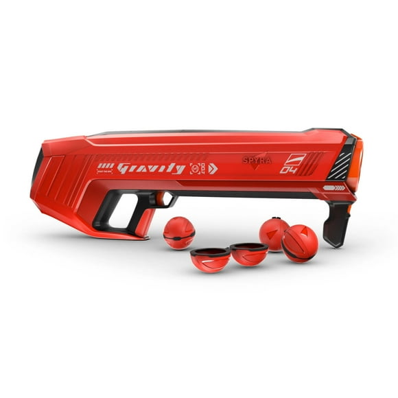 SPYRA Electric Water Bomb Launcher, LED & 52’ Range, SpyraGravity, Red