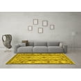 thumbnail image 3 of Ahgly Company Machine Washable Indoor Square Abstract Yellow Contemporary Area Rugs, 5' Square, 3 of 4