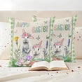thumbnail image 3 of Easter Outdoor Waterproof Pillow Covers, Spring Rustic Rabbit Botanical Flowers Eggs Plaid Decorative Square Throw Pillowcase Sofa Cushion Sham for Patio/Couch/Chair, 18"x18" 2 Pack, 3 of 8