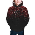 thumbnail image 5 of Kll Unisex Kids Boys Girls Hooded Pocket Pullover Hoodies-Red Glitter1, 5 of 9