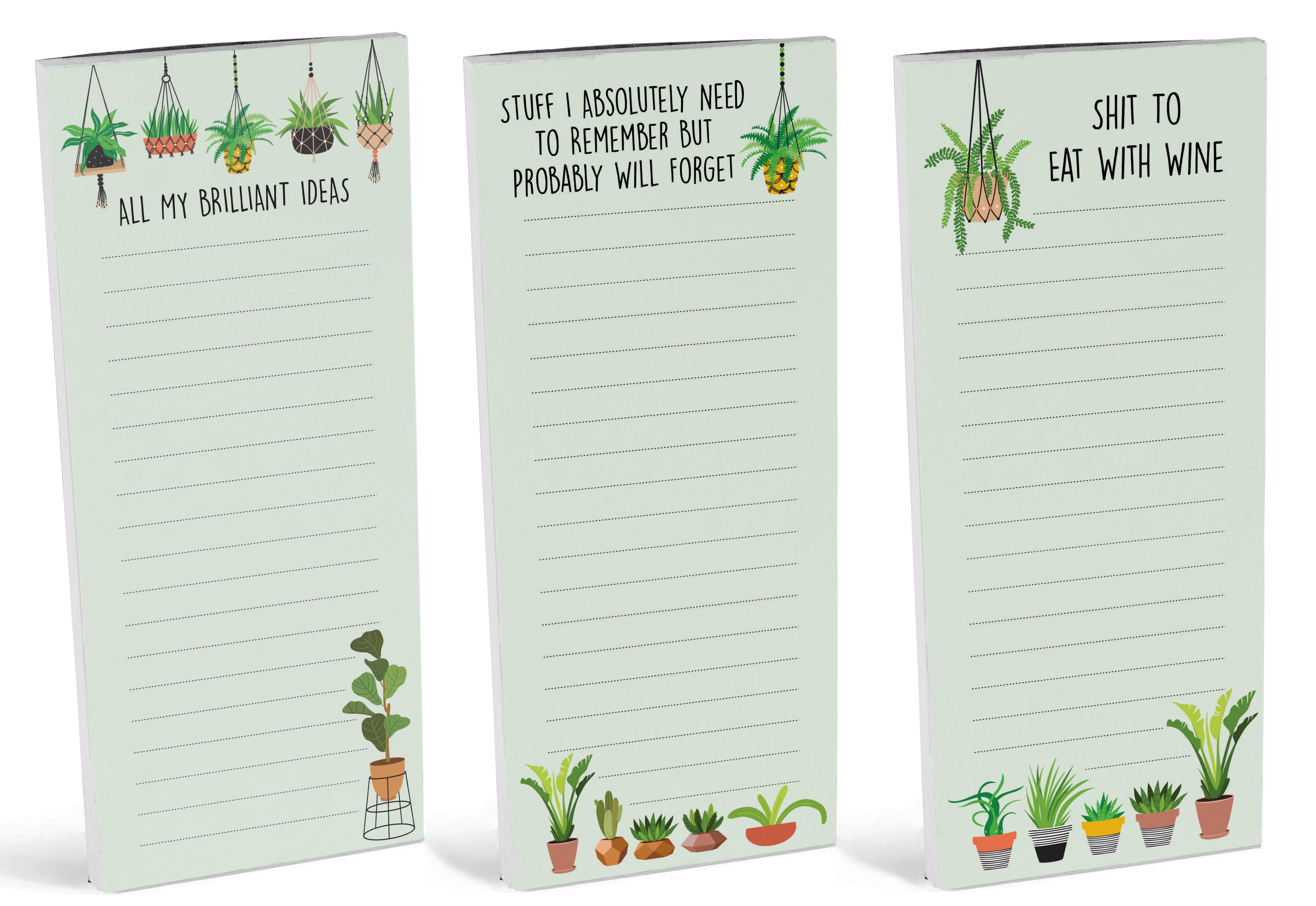 Inkdotpot Pack of 3 Magnetic Fridge To-Do List Notepads- Magnetic Memo Pads For Refrigerator-(50 Sheets Each)-KP