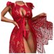 thumbnail image 1 of Conjunto de lencería de encaje exquisito para mujer, abrigo, sujetador y bragas, ropa de dormir recortada de Babydoll Fridja nalpqowj40537, 1 of 1