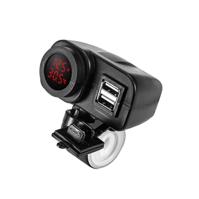 Enchufe de dual USB DYNWAVEMX 5v 3.1A a prueba de agua Abrazadera de manillar de motocicleta