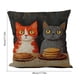 thumbnail image 3 of Funda de cojín decorativa | Funda de lino con estampado de gato en 3D | Funda de cojín cuadrada de 45 x 45 cm para sofá y cama | Cojín decorativo para sala de estar y dormitorio, 3 of 6