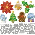 thumbnail image 1 of Troqueles de corte de bolas metálicas con forma de flor de Pascua navideña para cortar árboles de Navidad. Ideales para scrapbooking, manualidades y creación de tarjetas de papel., 1 of 9