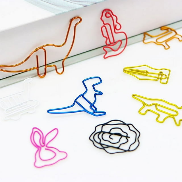 Clip de papel de varias formas, clip de papel de dibujos animados de metal creativo, carpeta de estudiante, oficina creativa