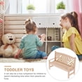 thumbnail image 4 of Miangastore 1pc Mini Scene Furniture Model Mini Bench Wooden Mini Double Chair Model, 4 of 8