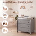 thumbnail image 6 of ELLEGHT 3-Drawer Dresser Changer, Changing Table, Nursery Dresser with Safety Belt, Guardrails & Changing Top for Baby Nursery in Gray, 6 of 8