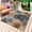 Light Beige Gray Green Tan, variant on Navy Blue Brown Outdoor Rug 3x5 Ft - Reversible Patio Rug Outdoor Camping Rugs, Tropical Vintage Botanical Palm Leaves Washable Indoor Outdoor Area Rugs, Non-Slip Outdoor Carpet Runner for Deck/Porch