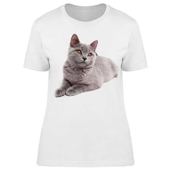 Blue British Kitten Yellow-eyed Tee Women's -Image by Shutterstock