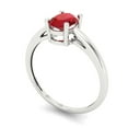 thumbnail image 2 of 1 ctw Solitaire Anniversary Ring for Women | Oval Cut Simulated Ruby | Hyperallergenic Solid 14K White Gold, 2 of 5
