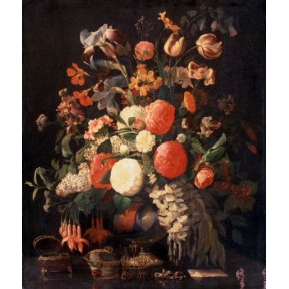 Flower Still Life 17th C Artist Unknown Pushkin Museum of Fine Arts Moscow Russia Canvas Art - (24 x 36)