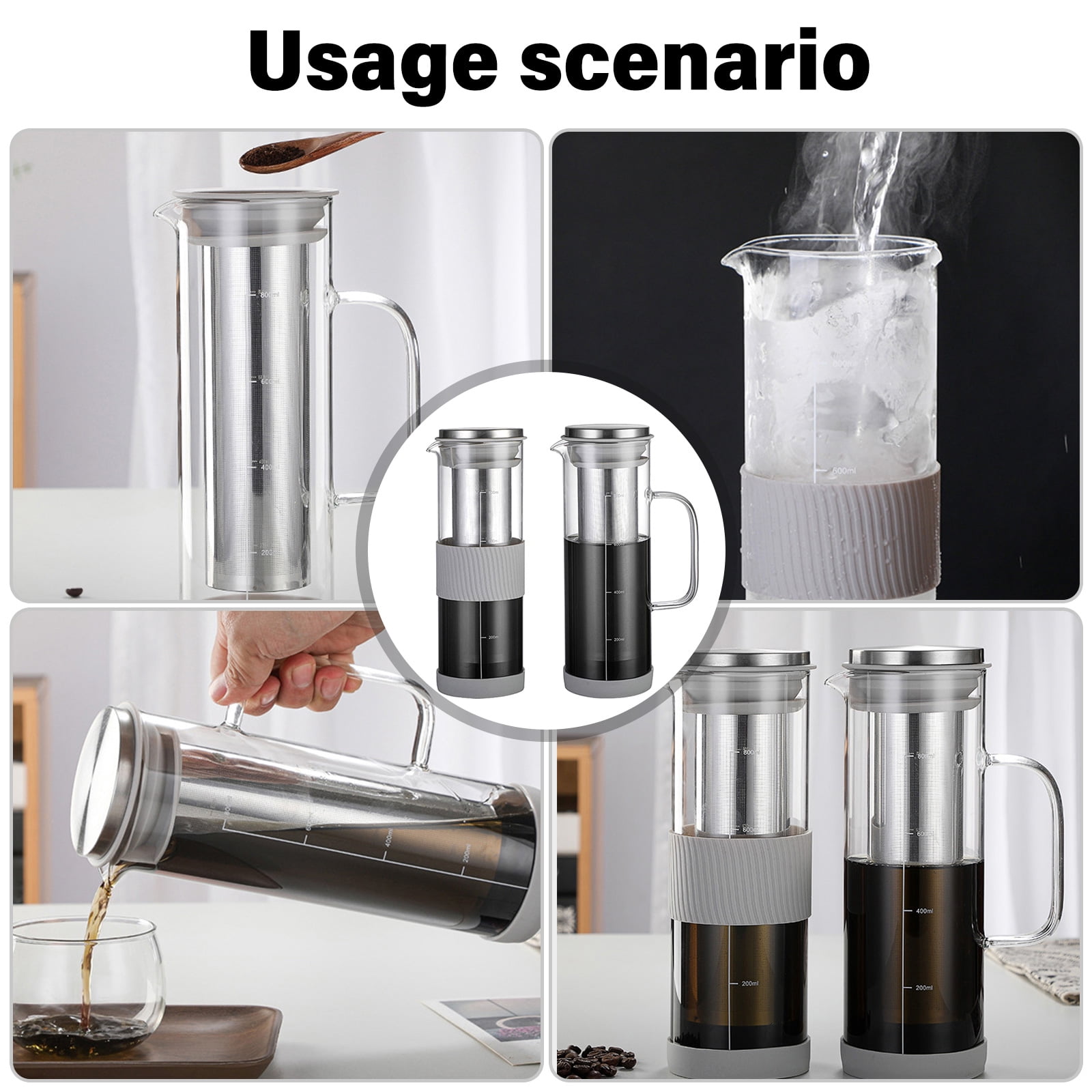 Effective Cold Brew Coffee Machine Artistic Cold Brew Coffee Jar with Removable Filter Effective Glass Coffee Maker