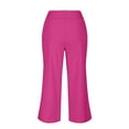 thumbnail image 5 of Comdrip Loose Pants for Women Summer, Women's Solid Color Casual Loose Pocket Sports Pants Casual Pants Wide Leg Pants High Waist Pants Summer Pants for Women Hot Pink 3XL, 5 of 6
