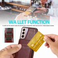 thumbnail image 5 of Dteck Back Wallet Phone Case for Samsung Galaxy S21 Plus 4G 5G with ID & Credit Card Holder Slots Pockets Wallet Back Cover Stand Flip Folio Leather Cell Cases Women Men, Brown, 5 of 8