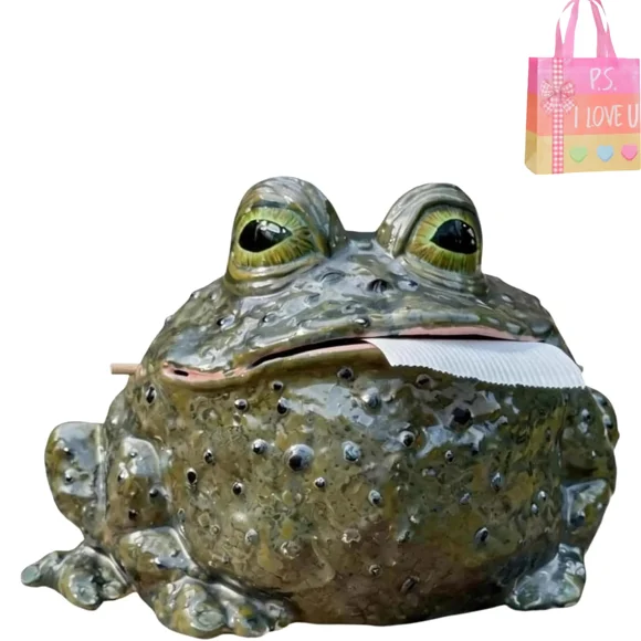 Whimsical Frog Toilet Paper Holder, Resin Animal Tissue Box Cover Dispenser for Kitchen, Bedroom and Office Desk