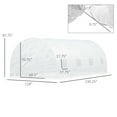 thumbnail image 4 of Outdoor Lighting Outsunny 20' x 10' x 7' Walk-In Tunnel Greenhouse, Garden Warm House, Large Hot House Kit with 8 Roll-up Windows & Roll Up Door, Steel Frame, White,Outdoor String Lights, 4 of 4