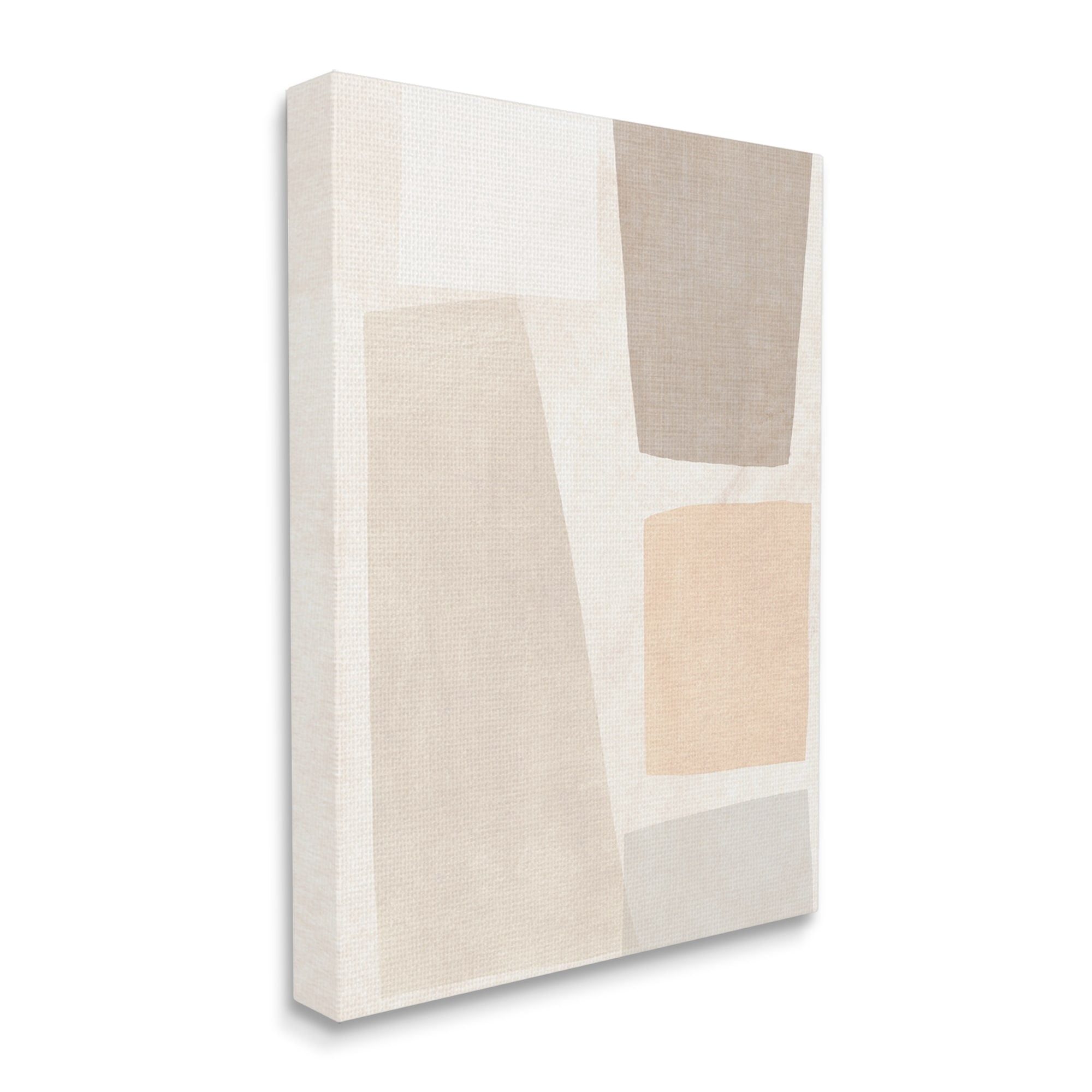 Stupell Industries Geometric Abstract Collage Blocked Neutral Brown Shapes Canvas Wall Art, 24 x 30, Design by June Erica Vess