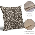 thumbnail image 4 of Dark Brown Pillow Covers 18x18 Set of 2 Vintage Floral Rustic Old Style Cute Flower Print Decorative Outdoor Pillowcases Seasonal Farmhouse Throw Cushion Case Decor for Couch Sofa Bed, 4 of 6