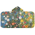 thumbnail image 5 of Yayeee Kids Hooded Towels Toddler Soft Absorbent Beach Bathing Wrap 50" x 23.5", Green Floral Garden, 5 of 5