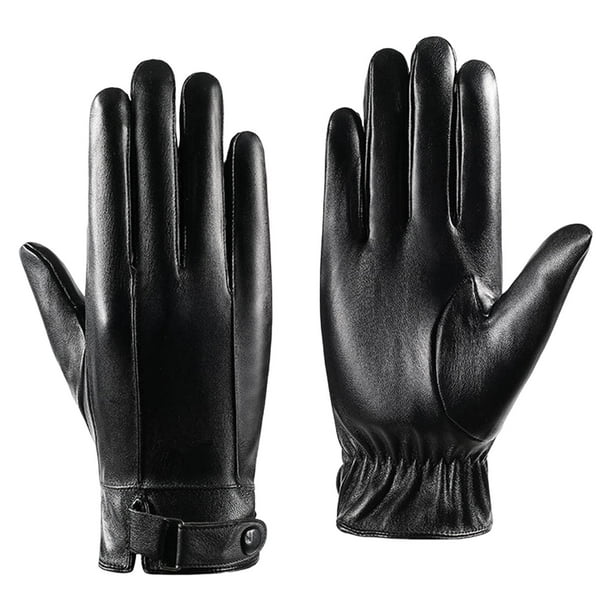 Hombres invierno cálido guantes pantalla táctil cómodo antideslizante PU impermeable a prueba de viento Regular Cola Guantes cálidos de invierno