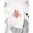 thumbnail image 2 of Creative Love Snow Top Pattern Print Women's Fashion Trendy Round Neck Short Sleeve, Simple Casual Sports T-shirt, Holiday Comfortable Summer Top Women's Clothing, 2 of 6