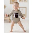 thumbnail image 3 of Rovasas Baby Boy Romper Long Sleeve Football Embroidery Stripes Bodysuit, 3 of 9