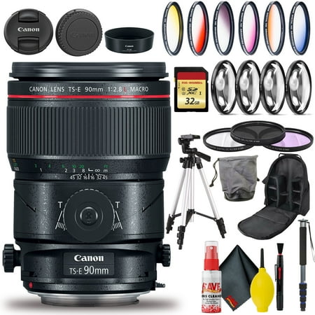 Canon TS-E 90mm Macro Tilt-Shift Lens with 32GB SD Bag and More (International Version)
