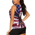 thumbnail image 3 of Gukieu USA Eagle with Spread Wings Print Women's Quick-drying Fitness Vest, Round Neck Sleeveless Fitness T-shirt, Suitable for Yoga, Sports-XX-Large, 3 of 7