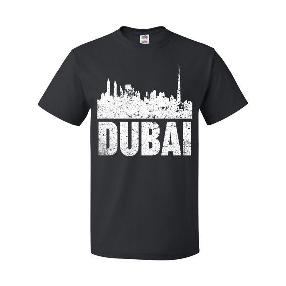 Inktastic Dubai City Skyline with Grunge T-Shirt