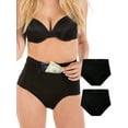 thumbnail image 3 of Barbra Women's Panties Travel Pocket Girdle Brief Small to Plus Size 2 Pack, 3 of 9