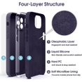 thumbnail image 6 of Liquid Silicone Case for iPhone 12 Pro, [Camera Protection] [Anti Fingerprint] [Wireless Charging] 4 Layer Phone Case Protective Cover, Built-in Microfiber Case Cover, 6.1", Dark Purple, 6 of 15