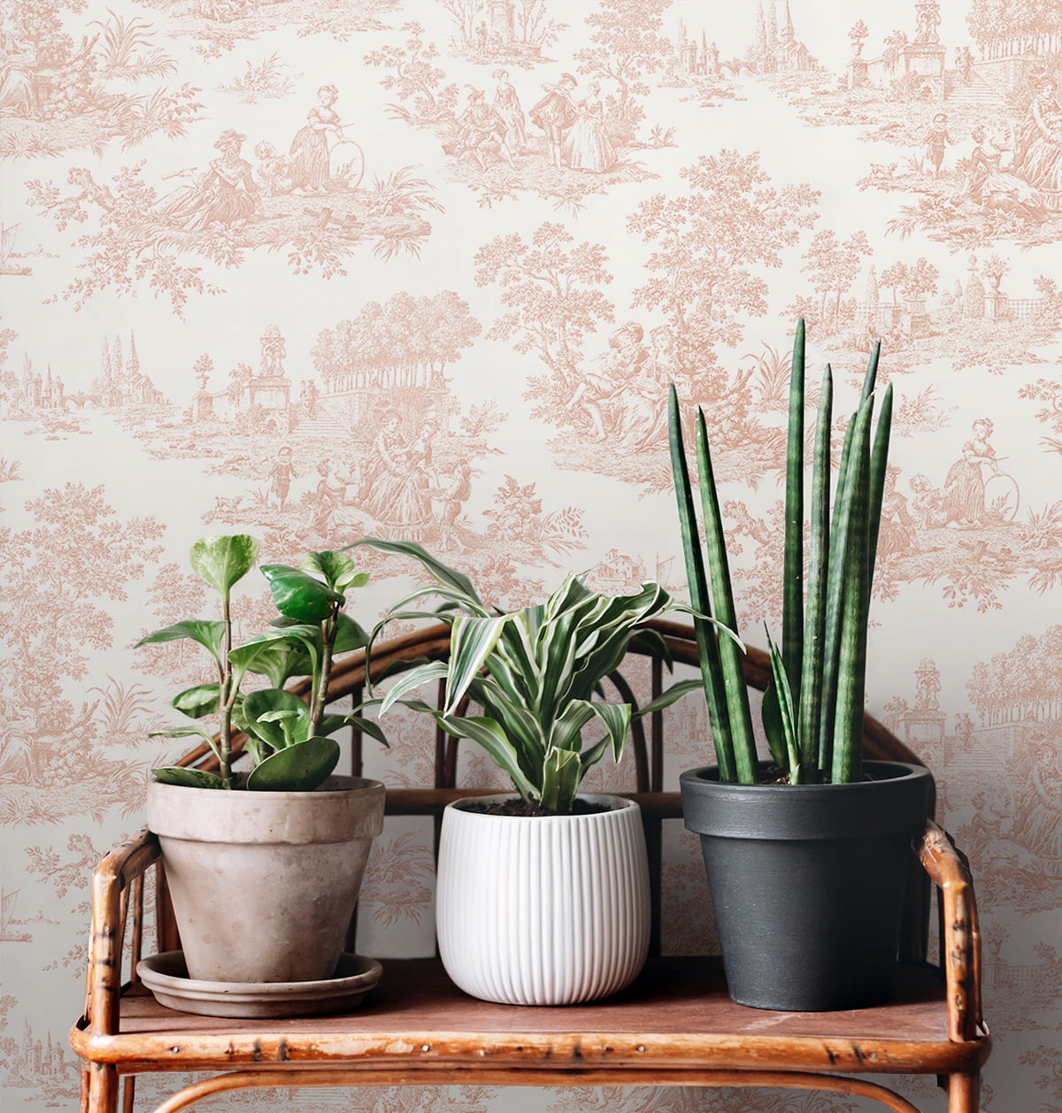 NextWall Blush Chateau Toile Peel and Stick Wallpaper