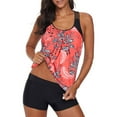 thumbnail image 1 of Women's Plus Size Tankini Sport Two-Piece Tummy Swimsuit with Shorts, 1 of 5