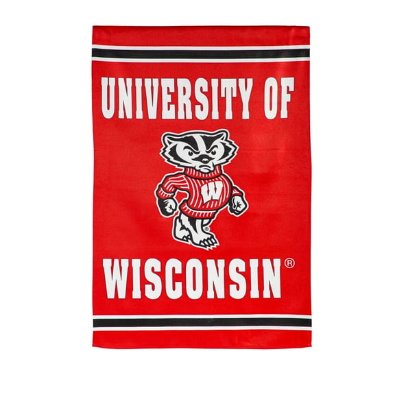 Wisconsin Badgers 12.5" x 18" Double-Sided Embossed Suede Garden Flag
