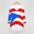 thumbnail image 4 of Puerto Rico Flag Long Sleeve Sexy Dresses For Women Ladies Vintage Elegant Party Dress Oversized V-neck Dress, 4 of 7