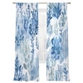 thumbnail image 6 of Blue Botanical Sheer Curtains for Living Room Bedroom Watercolor Leaf Pastoral Sheer Curtains 84 Inch Long 2 Panels Set Light Filtering Curtain Window Treatments Drapes for Dining Room, 6 of 6