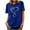 Blue, variant on Womens Tops Under $10 Red Love Printed Short Sleeve Crew Neck T-Shirts Womens Shirts Under $5 XXL