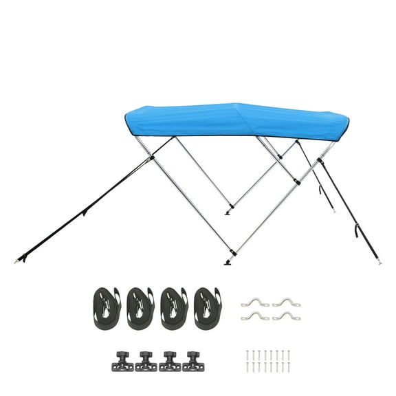 KFFKFF 3 Bow Marine Bimini Tops, 600D, Water-Resistant & Sun Protective with Carry Bag