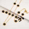 thumbnail image 1 of Conjunto de joyería de acero inoxidable, colgante minimalista, creativo, planta viva, hoja, pétalo, flor, collar, pendientes, pulsera, 1 of 3