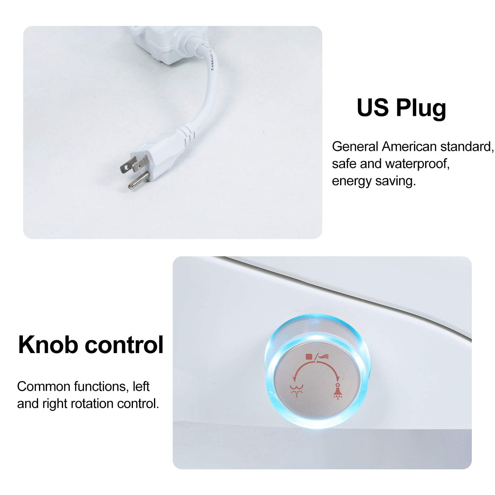 Wussanun Electric Bidet Toilet Seat with Four Cleaning Modes, Heated Toilet Seat, Instant Warm Water, Auto Open/Close Sense Seat