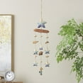 thumbnail image 2 of DecMode 34" Blue Ceramic Handmade Ombre Starfish Windchime with Driftwood and Bead Accents, 2 of 6