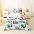 thumbnail image 4 of Erosebridal Rustic Adventure Camping Twin Comforter Sets,Blue Camper RV Bedding Set For Adults,Reversible,2-Piece, 4 of 7