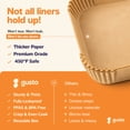 thumbnail image 3 of GUSTO 8 -inch Square Air Fryer Liners, Disposable Non-Stick Unbleached Parchment Paper Basket Liners, 125 Count, 3 of 8